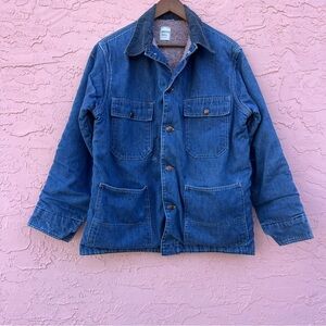Vintage JCPenney Big Mac Denim Chore Jacket Barn Workwear Utility Distressed